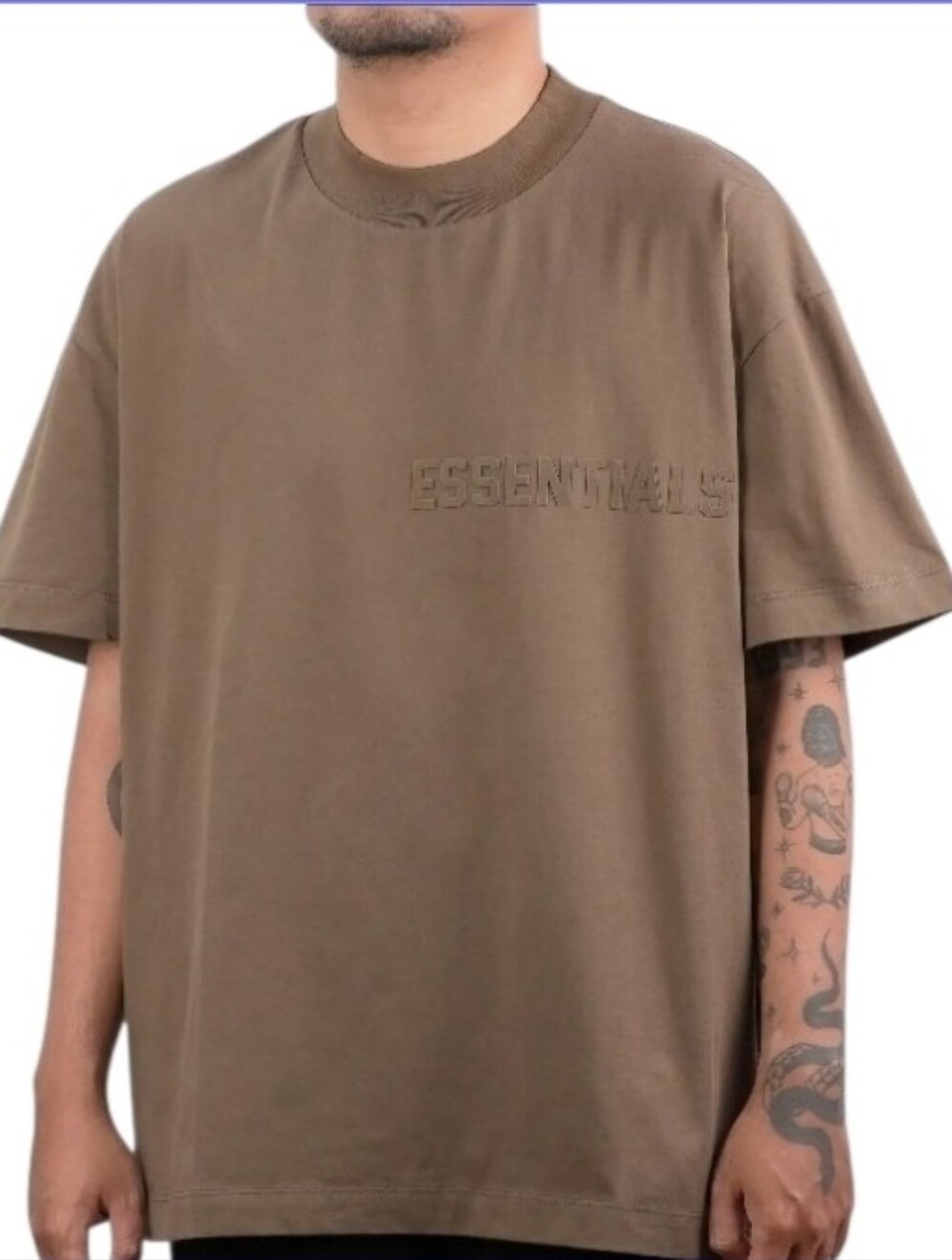 Fear of God Essentials Tee in "Wood" Color Size XXL